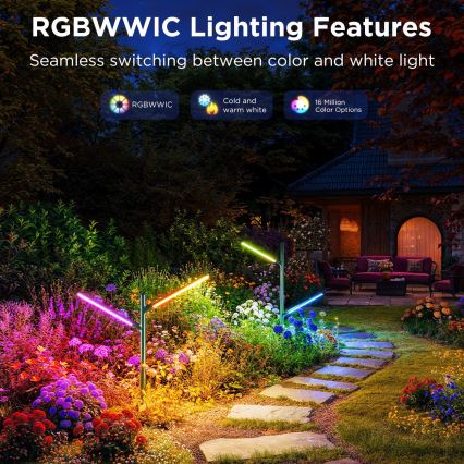Govee-SET 2x LED RGBICWW Lampada da esterno dimmerabile LED/36W/230V IP66 2700-6500K Wi-Fi