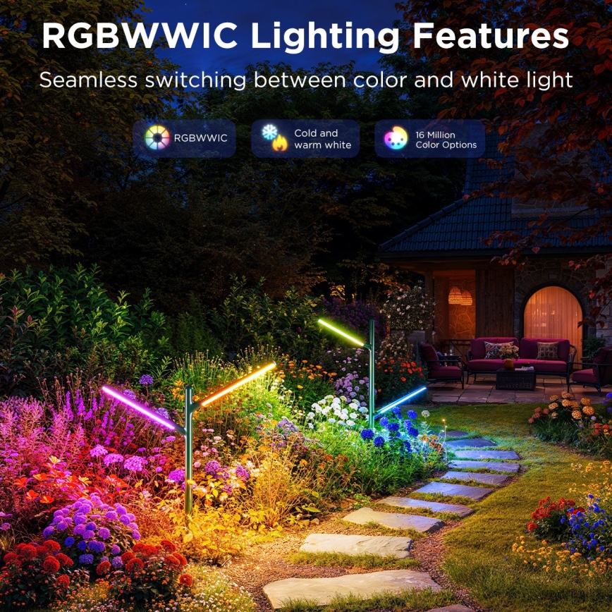 Govee-SET 2x LED RGBICWW Lampada da esterno dimmerabile LED/36W/230V IP66 2700-6500K Wi-Fi
