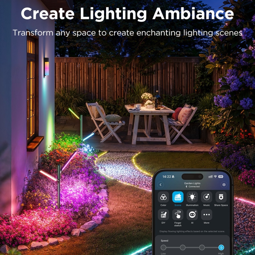 Govee-SET 2x LED RGBICWW Lampada da esterno dimmerabile LED/36W/230V IP66 2700-6500K Wi-Fi