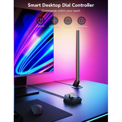 Govee - Set da 2 pannelli Smart Gaming Wi-Fi LED RGBIC + Smart Dual nero + telecomando