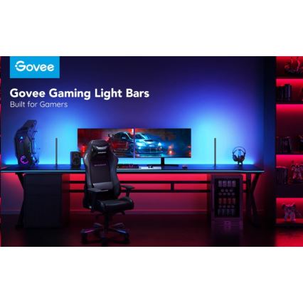 Govee - Set da 2 pannelli Smart Gaming Wi-Fi LED RGBIC + Smart Dual nero + telecomando