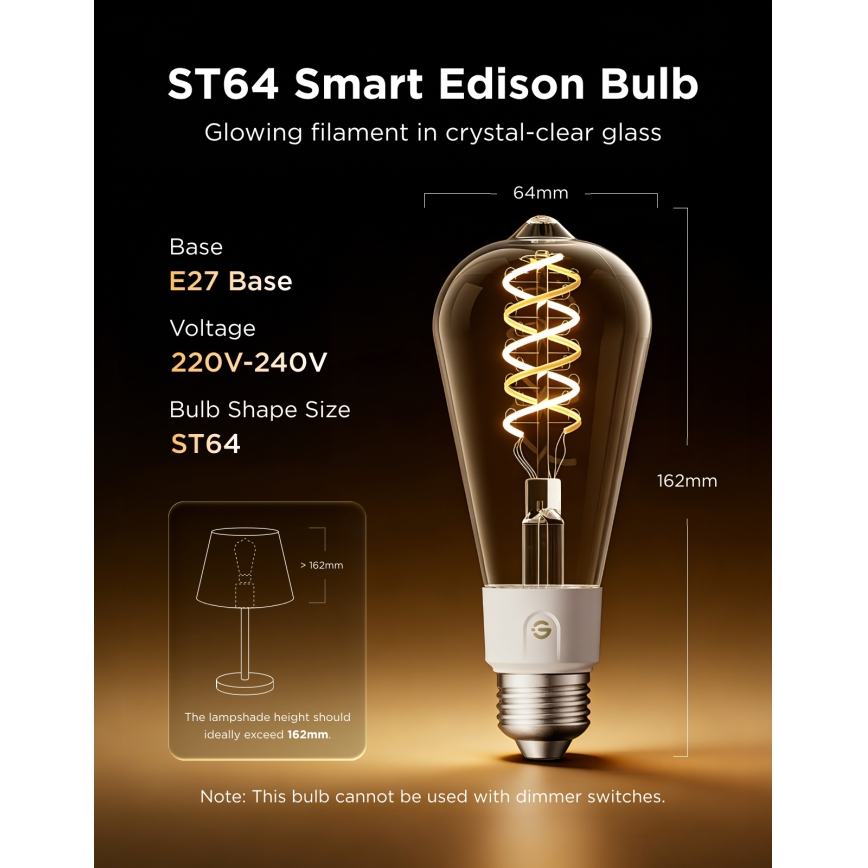 Govee - Confezione da 2 lampadine LED RGBWW dimmerabili Smart MATTER ST64 E27/5W/230V 2700-6500K Wi-Fi