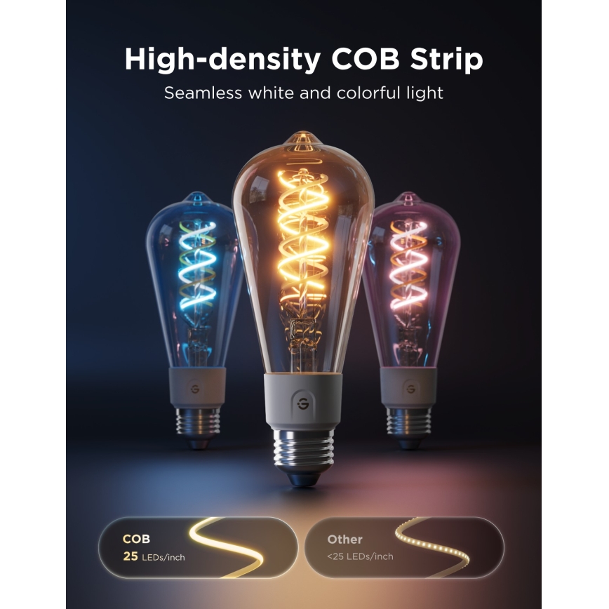 Govee - Confezione da 2 lampadine LED RGBWW dimmerabili Smart MATTER ST64 E27/5W/230V 2700-6500K Wi-Fi