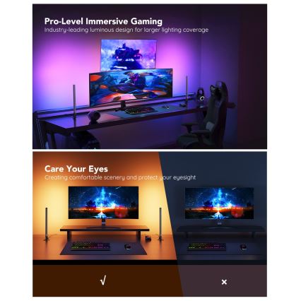 Govee - Smart Gaming WiFi Pannelli LED + Smart Dual controller Bianco Wi-Fi