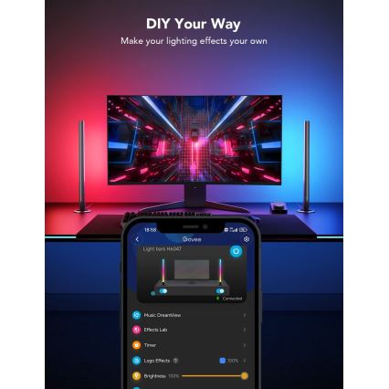 Govee - Smart Gaming WiFi Pannelli LED + Smart Dual controller Bianco Wi-Fi