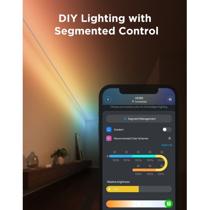 Govee - Striscia LED sospesa RGBICWW/36W/24V 4m Skyline Matter Wi-Fi