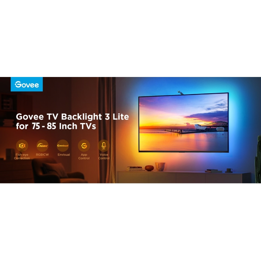 Govee - TV Backlight 3 Lite TV 75-85” SMART LED retroilluminazione RGBICW Wi-Fi IP67
