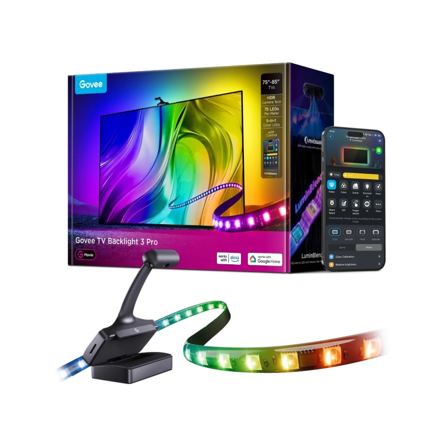 Govee - TV Backlight 3 Pro 75-85 Retroilluminazione SMART LED per TV RGBIC Wi-Fi