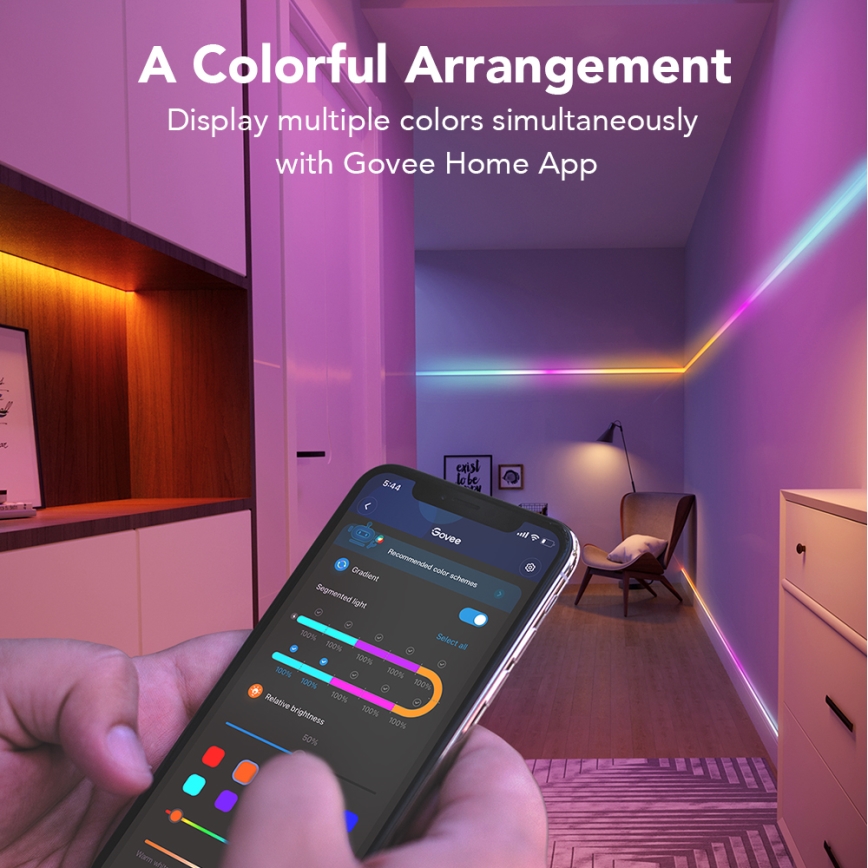 Govee - Wi-Fi RGBIC Smart PRO Striscia LED 3m - extra durevole