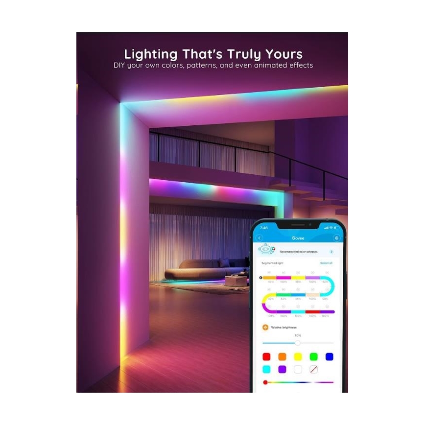 Govee - Wi-Fi RGBIC Smart PRO Striscia LED 5m