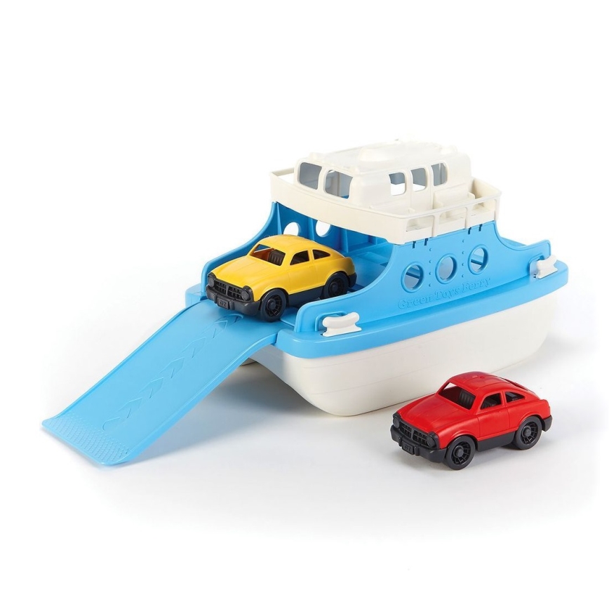 Green Toys - Traghetto con auto bianco/blu