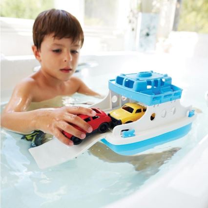 Green Toys - Traghetto con auto bianco/blu