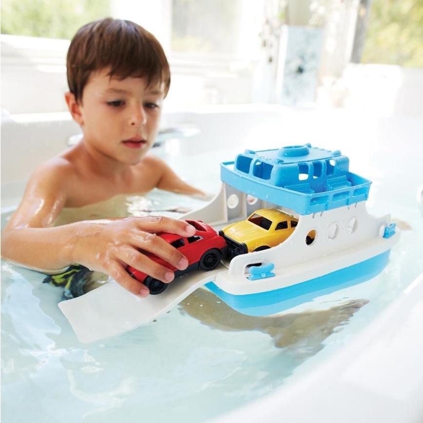 Green Toys - Traghetto con auto bianco/blu