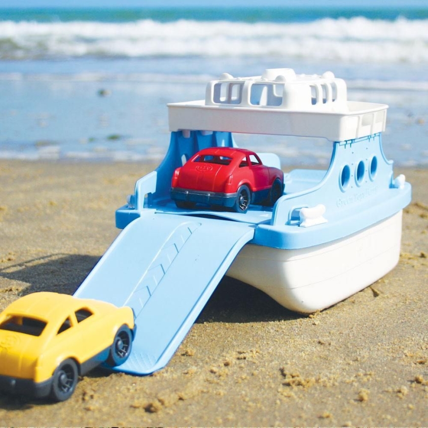 Green Toys - Traghetto con auto bianco/blu