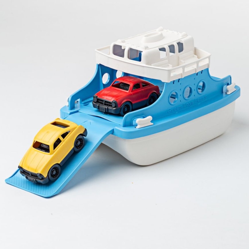 Green Toys - Traghetto con auto bianco/blu