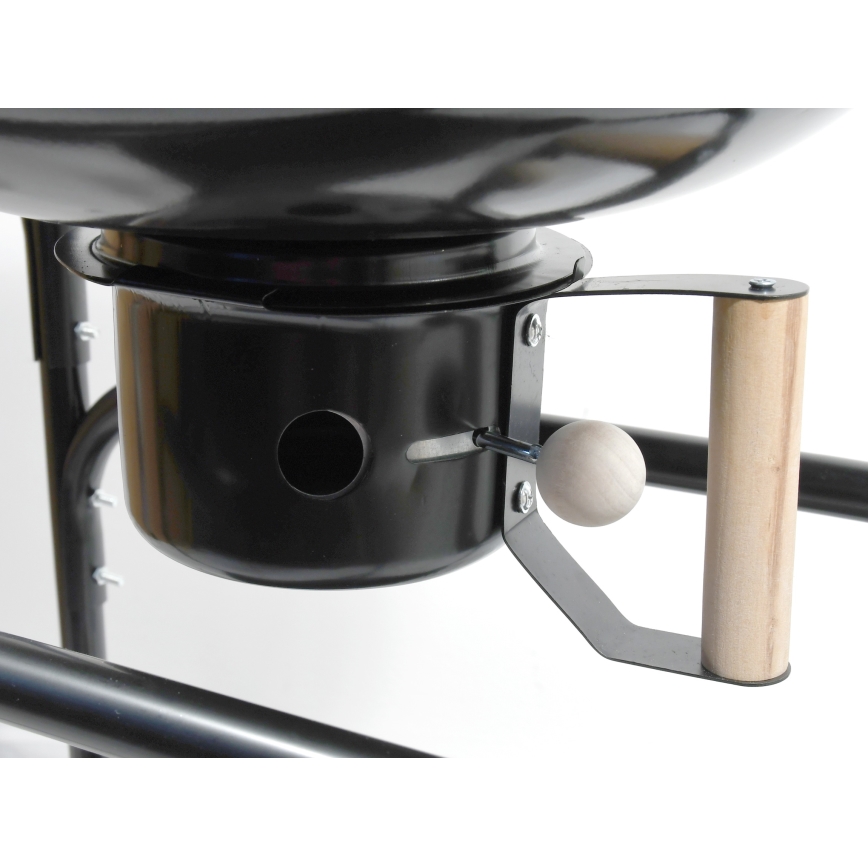 Griglia a carbone portatile nera/legno