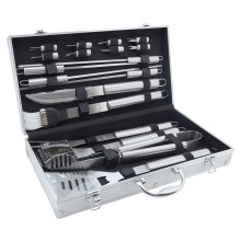 Grilling utensils acciaio inossidabile with a case 18 pz