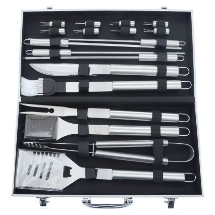 Grilling utensils acciaio inossidabile with a case 18 pz