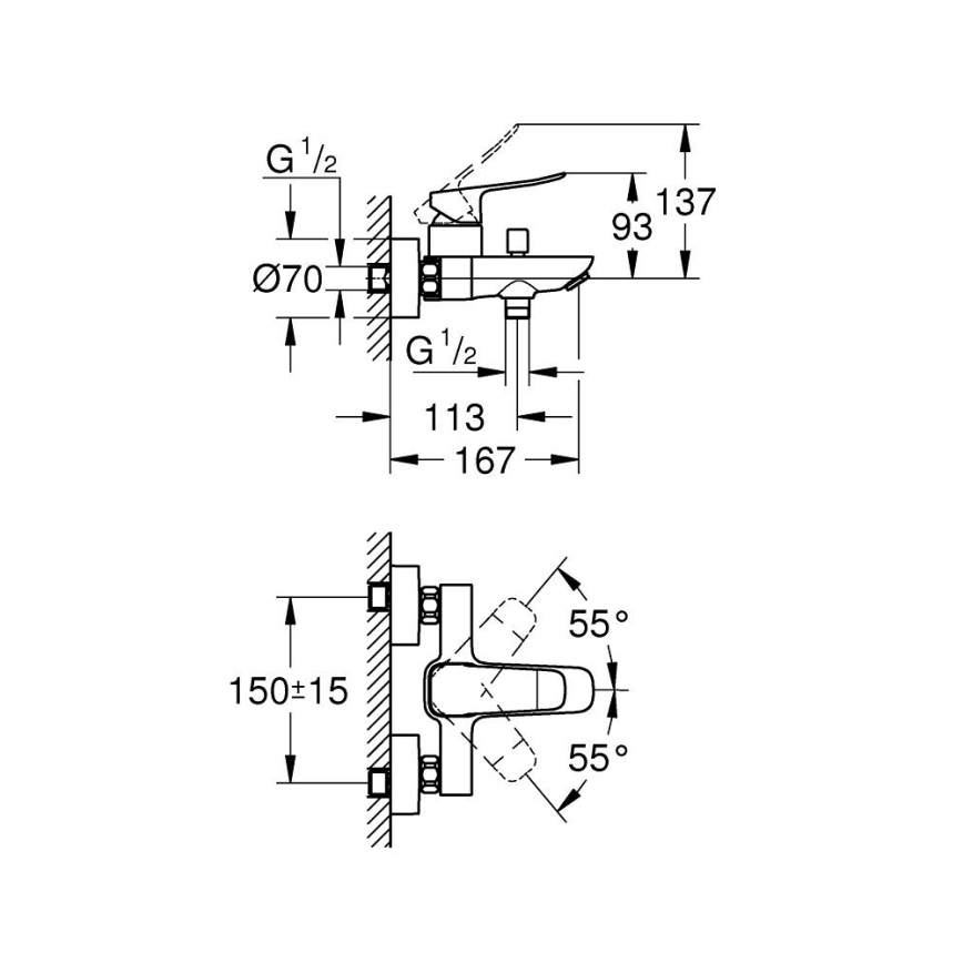 GROHE 1018722430 - Miscelatore per vasca DICE nero