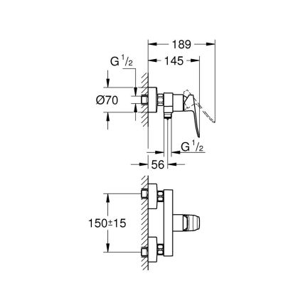 GROHE 1018742430 - Miscelatore per doccia DICE nero