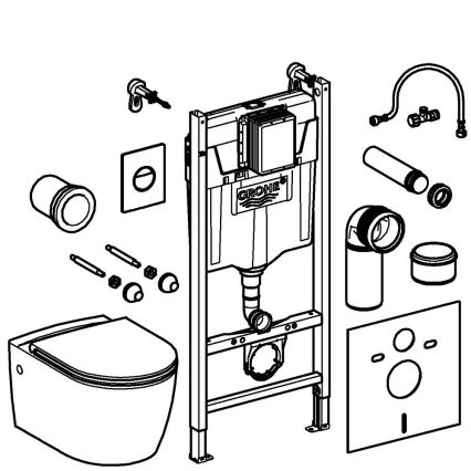 GROHE 103843SH00 - SOLIDO COMPACT Set 5 in 1, 1,13 m, ceramica/bianco