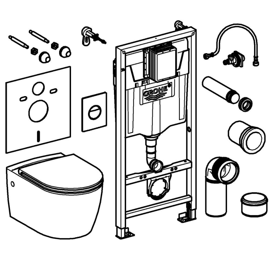 GROHE 103846SH00 - SOLIDO Set 5 in 1, 1,13 m, Ceramica/Bianco