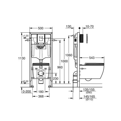 GROHE 103847SH00 - Set SOLIDO 5 in 1, 1,13 m, bianco resistente