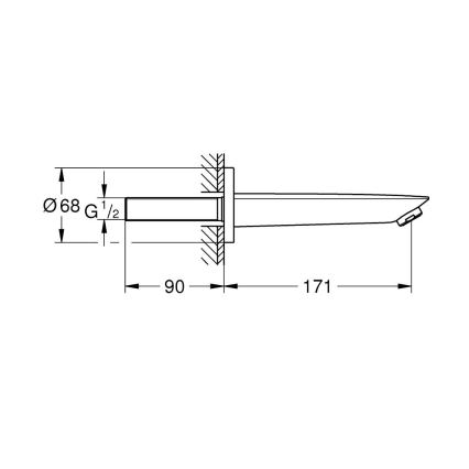 GROHE 13255001 - BAUCOSMOPOLITAN 171 mm Scarico per vasca da bagno, cromo lucido