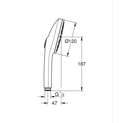 GROHE 134864DC00 - Doccetta VITALIO JOY+ 120 mm cromo opaco