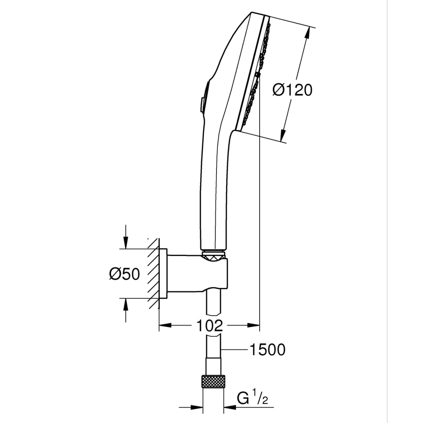 GROHE 1348650000 - Kit doccia VITALIO JOY+ 120 mm cromo lucido