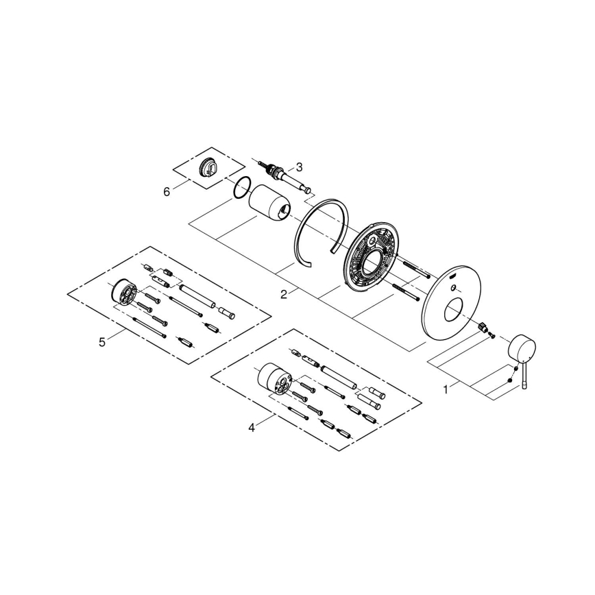 GROHE 19285001 - Miscelatore per vasca da incasso ESSENCE cromo lucido