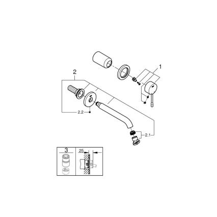GROHE 19408DL1 - Miscelatore per lavabo a due fori ESSENCE 183 mm, finitura bronzo