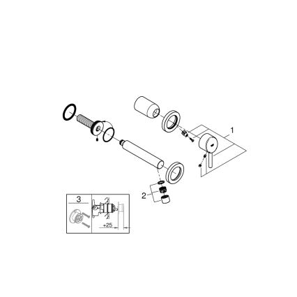 GROHE 19575001 - CONCETTO Miscelatore lavabo a due fori 147 mm, cromo lucido