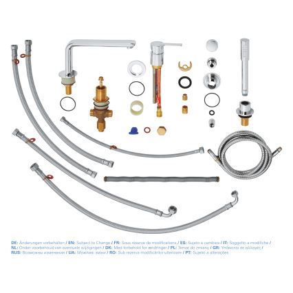 GROHE 19577001 - Set miscelatore vasca a quattro fori LINEARE, cromo lucido