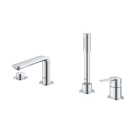 GROHE 19577001 - Set miscelatore vasca a quattro fori LINEARE, cromo lucido