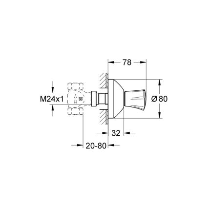 GROHE 19808001 - COSTA L Concealed Valve Trim, Polished cromo