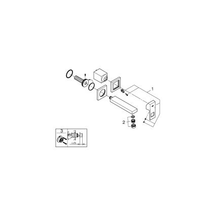 GROHE 19895000 - Miscelatore per lavabo a due fori EUROCUBE 171 mm, cromo lucido