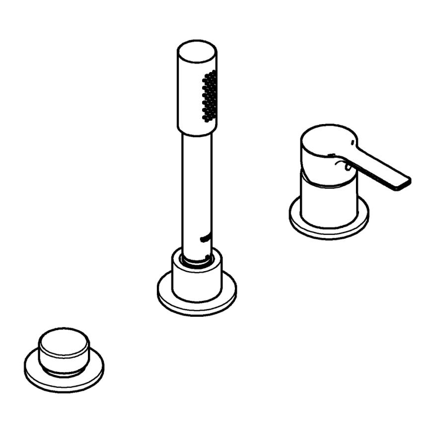 GROHE 19965001 - Miscelatore per vasca a tre fori LINEARE, cromo lucido