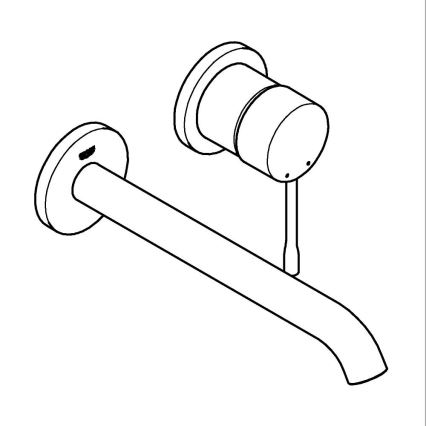 GROHE 19967AL1 - Miscelatore per lavabo a due fori ESSENCE 230 mm grafite