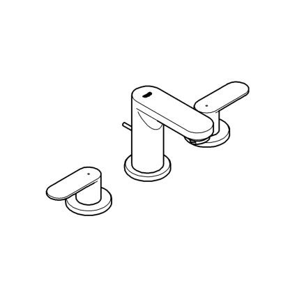 GROHE 20187000 - EUROSMART COSMOPOLITAN DN 15 Miscelatore lavabo a tre fori, cromato