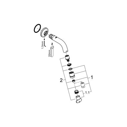 GROHE 20205000 - Valvola universale da 106 mm per montaggio a parete, cromo lucido