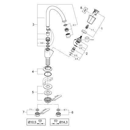 GROHE 20393001 - Valvola a colonna COSTA L DN 15, cromato lucido