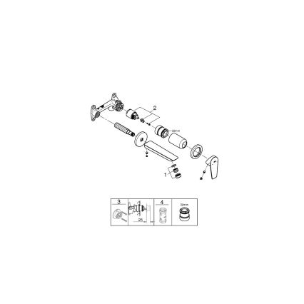 GROHE 20474001 - Miscelatore lavabo a 2 fori, 177 mm, cromo lucido