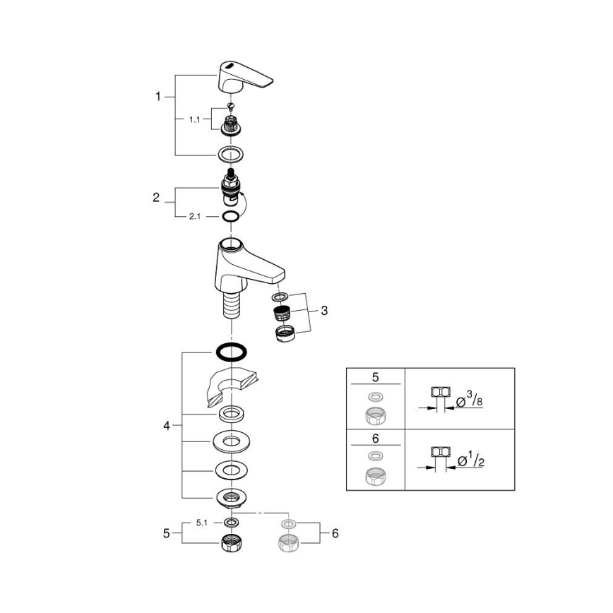 GROHE 20577000 - Valvola da banco START FLOW DN 15 cromo lucido