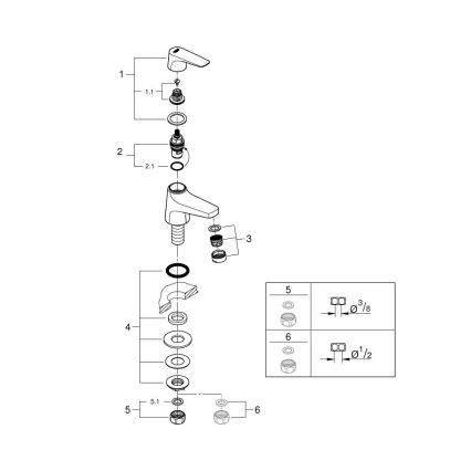 GROHE 20577000 - Valvola da piano START FLOW DN 15, cromo lucido