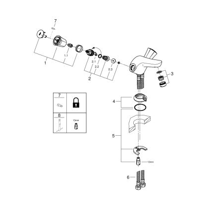 GROHE 21100001 - Miscelatore lavabo COSTA L DN 15, cromo lucido