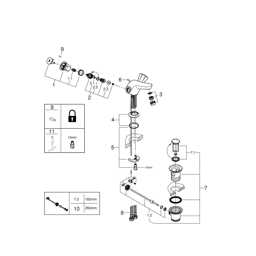 GROHE 21390001 - Miscelatore lavabo COSTA L DN 15, cromo lucido