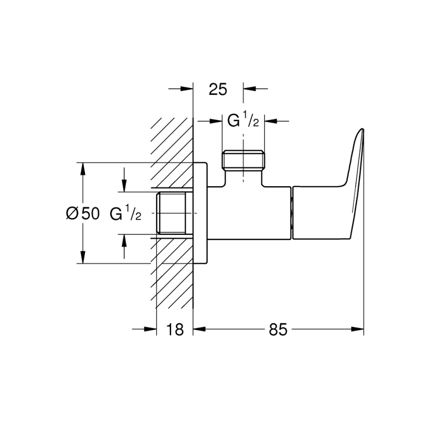 GROHE 22009001 - Valvola ad angolo DN 15, cromo lucido