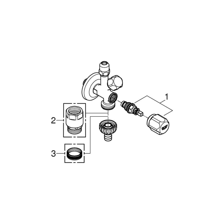 GROHE 22035000 - Valvola ad angolo combinata UNIVERSAL DN 15, cromo lucido
