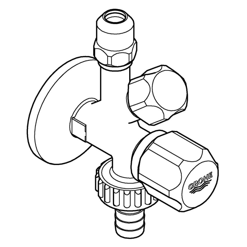 GROHE 22035000 - Valvola ad angolo combinata UNIVERSAL DN 15, cromo lucido